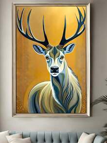 1張框裝動物畫布印刷海報,森林鹿畫布壁藝術,洗手間臥室辦公室客廳牆壁裝飾用藝術畫,家居裝飾-無框裝飾 - 彩色 - 查看 5