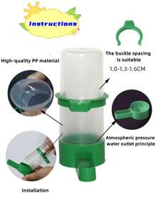 1pc/2pcs/3pcs Bird Automatic Drinker & Feeder, Parrot Water Bowl, Chicken Feed Cup & Cage Accessories