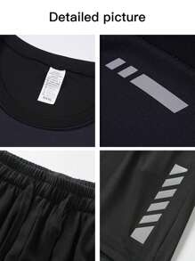 Ensemble de sport style petit ami pour hommes, t-shirt de course séchage rapide et shorts. Tenue d'entraînement football d'été de remise en forme, équipement de style petit ami pour hommes, survêtement, short de style petit ami, ensemble deux pièces de style petit ami pour hommes