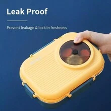 Fiambrera térmica de 1100ml, contenedor de almuerzo para niños de acero inoxidable, oferta del - Amarillo - Ver 2