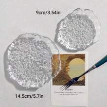1pc Glacier Glass Breakfast Mini Plate Fruit Sauce Dessert Western Food Candy Jewelry Plate For Restaurant Holiday Christmas Gift - Clear - View 2