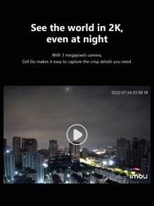 Imou Cell Go 車庫&室內&室外攜帶型攝影機100％無線可充電電池可提供高達120天的保護太陽能板供應wi-fi防水監控pir人體檢測夜視功能雙向語音內置熱點內置警報器內置4 Gb Emmc存儲器隱私模式低電量通知,可監控 - 僅監控 - 查看 2