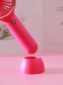 AOYI 1pc Rechargeable 500mAh Eyelashes Portable Handheld LED Light With 3 Gear Adjustment, Outdoor Cat Ear Mini Fan - Hot Pink - View 8