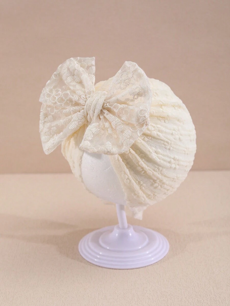 1pc Baby Spring/Summer Thin Beanie Cap, Newborn Cute Bowknot Hat For Baby Girls