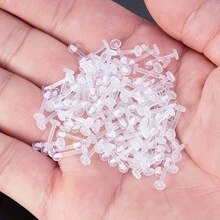 CIZME 24Pcs Clear Earrings Plastic Earrings For Sports 16g Clear Cartilage Earrings Stud Plastic Helix Tragus Earring Medusa Monroe Piercing Retainer Clear Lip Rings Labret Retainers For Work Surgery - Retainers - View 6