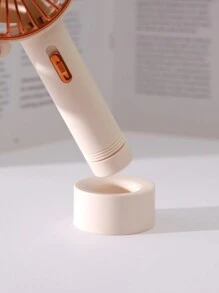 1pc Plastic Mini Fan, Modernist Portable Handheld Fan For Home, School - Beige - View 9