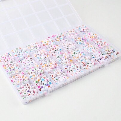 مجموعة صنع مجوهرات الأساور والحلي 26 حرف إنجليزي Diy 1000 قطعة / مجموعة