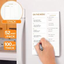 BUBU 1入組磁性膳食計畫-週計畫事項記事本,包括撕離式頁面和購物清單,尺寸8.5x6.5英寸 52張,可進行整合的週計畫和日常規劃 - 彩色 - 查看 3