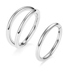 ADYJELY Bộ 2 khuyên xỏ khuyên mũi 16G bằng thép không gỉ dạng vòng đôi liền mạch có bản lề 6mm 8mm 10mm 12mm ﻿18K mạ vàng vách ngăn mũi dạng vòng sụn khuyên vành tai hình tròn vành tai hình conch Daith Helix khuyên tai dái tai khuyên môi/bụng/núm vú Bộ trang sức xỏ khuyên cơ thể cho nam và nữ - 2 chiếc phong cáchA+B - Xem 15
