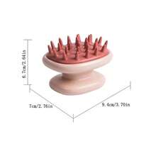 1pc Shower Hair Brush Scalp Massager Shampoo Comb - Pink - View 2