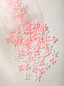 50pcs/Set 3D Y2K Kawaii Pearl Pink And White Bow Smooth Surface Resin Nail Art Decoration Flat Back Simple Cute Two Colors Mixed Together Rhinestone Bow Tie Suitable For Party Women Casual Nail Accessories Art Japanese And Korean Style DIY Nail Charms Nail Gems Nail Supplies