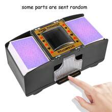 Christmas Decoration Automatic Card Shuffler 2 Deck,Battery-Operated Electric Poker Shuffler,Playing Card Shuffler For Home Card Game,Travel,Shuffler,Christmas,Poker Table - Black - View 2