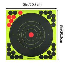 10Sheets/Pcs Shooting Target Stickers, 8 Inch Paper Target, Splattered Bright Fluorescent Yellow On Impact, Hunting And Shooting Target Stickers - 10 Sheets - View 7
