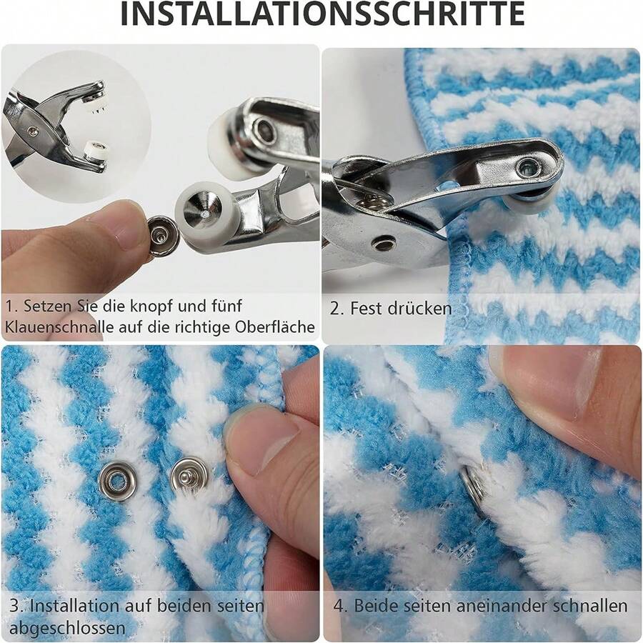 50 Sets Garment Snaps Fasteners Tool Kit With Metal Pliers, Hollow