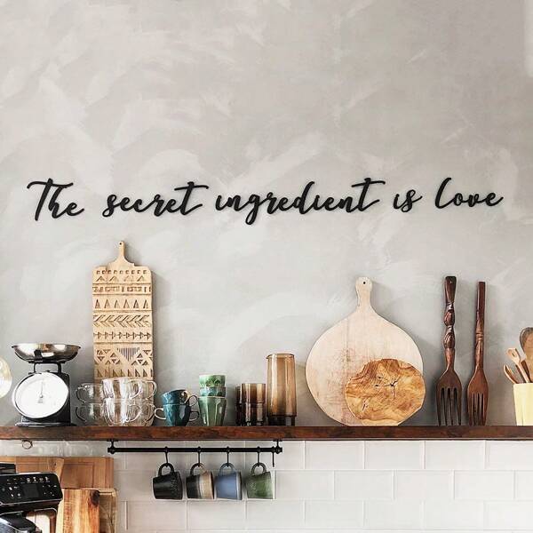 The Secret In Gredient Is Love/Please Seat Yourself/This Is Us Modern Black Metal Wall Home Decor Hanging Wall Art For Home Decoration, Bedroom, Dinner Room, Bath,Home Decor ,Room Decor,Wall Decor Gifts Birthday Graduation
