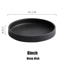 1pc Dinner Plates, Scratch-Resistant,Porcelain Plates With Lipped Edge For Salad Steak In Kitchen Restaurant, Natural  Texture - Black and White - View 16