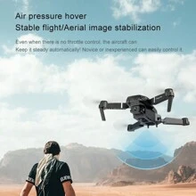 E88无人机双摄像头单电池一键返航WIFI连接航拍光流测高四轴飞行器遥控无人机 - 黑色 - 查看 5