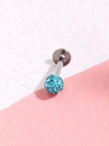 1 Pieza Atractivo Y Delicado Piercing Para Labio En Acero Inoxidable Y Diamantes De Imitación Para Mujeres - A - Ver 3