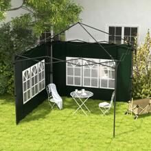 Outsunny 3 Meters Gazebo Side Panels Canopy Marquee Replacement Exchangeable Side Panel Walls - 墨綠色 - 查看 1