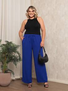 Plus Size Pants - Royal Blue - View 1