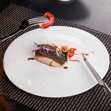 1pc Round Ceramic Luxury Dinner Serving Tray, 10 Inch Or 12 Inch, For Cake, Sushi, Desserts, Suitable For Restaurants - White - View 10