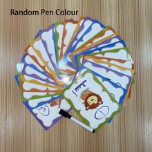28pcs Children's Arabic Alphabet Reading And Writing Exercise Cards With Erasable Pen (Pen Color Random) - Multicolor - View 3