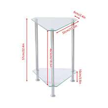 Sofa Side Table For Living Room, Triangle Glass Side Table For Bathroom Corner, End Table Coffee Table For Small Places - 白色 - 查看 2