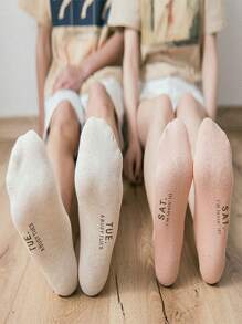 7 Pairs Men's New Style Solid Color Minimalist Daily Wear Short Socks, Couples Design - Multicolor - View 8