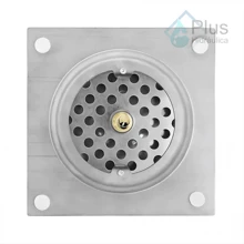 Ralo Inteligente Click Para Banheiro Quadrado 10x10 Cm Inox - Prata - Visão 5