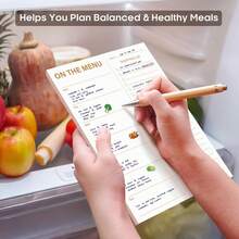 BUBU 1入組磁性膳食計畫-週計畫事項記事本,包括撕離式頁面和購物清單,尺寸8.5x6.5英寸 52張,可進行整合的週計畫和日常規劃 - 彩色 - 查看 4