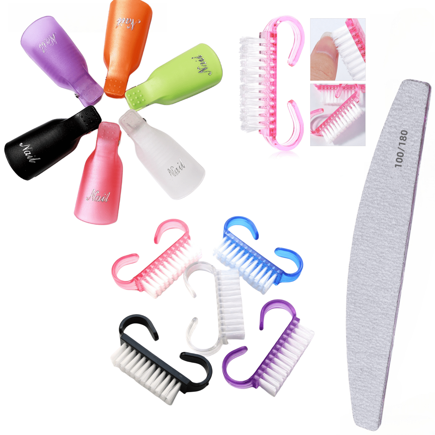 Kit De 12 Pièces Pour Enlever Le Vernis À Gel, Comprenant 10 Clips Pour Enlever Les Ongles, Une