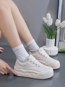 Retro Dày Đế Nền tảng Giày thể thao Đối với phụ nữ , Thoáng khí Giải trí Giày thể thao Cho mùa xuân Các hoạt động ngoài trời , Đúng mốt - Màu be - Xem 2