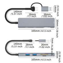 ADS-310D Multiple Interface Expansion Multifunctional Five-Port Docking Station USB 3.0 SD TF USB 3.0 Card Reader Laptop Ports Expansion - Grey - View 9