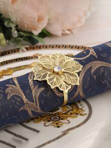 1 Miếng Xu hướng: Cắt giảm Thiết kế hoa Vòng khăn ăn Với Đồ trang trí Rhinestone Đối với Ngày lễ Mẹ , Lễ cưới , Buổi tiệc - Nhiều màu - Xem 6