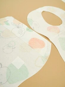 10/30/60/100入組一次性嬰兒口水巾,防水&防髒的喂食工具 - 水果世界 - 查看 6