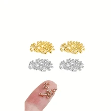 300pcs 2mm/0,08 Pol. Esferas De Ajuste Redondo De Metal Separadores De Contas De Parada Grampo Final De Contas De Metal Para Fabricação De Jóias Em Pulseiras Diy