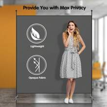 180 X 185 Cm 1/4-Panel Room Divider Folding Wall Privacy Fiber Screen Protector Freestanding - Grey - View 4