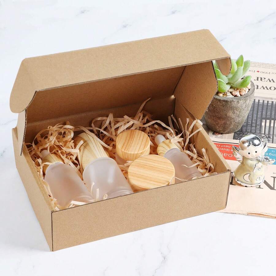 Caja De Envío Pequeña De Cartón Corrugado, Caja Postal Marrón, Para Embalaje De Pequeñas Empresas, Caja De Correo (6x4x1,6 Pulgadas), 10 Uds.