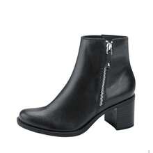 Botas Flexi de piel, con cierre y tacón, mod. 1052896 - Negro - Ver 2