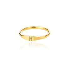 女性迷你字母戒指,時尚字母不鏽鋼指環,美學婚禮珠寶禮物（a-z字母可選） - 金黃色 - 查看 25