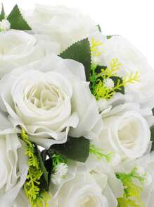 1PC Wedding Table Center Decoration Fake Flower Ball Arrangement Bouquet,15 Heads Roses Flower Aisle Flower ,Centerpiece Flower Rack For Parties Valentine's Day Home Decor - Multicolor - View 6
