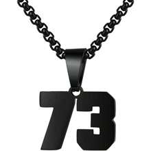 1 件装不锈钢运动员足球幸运数字项链男式足球篮球数字项链男女最佳朋友礼物 - 黑色 - 查看 106