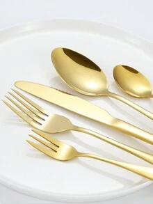 5/30 cái Vàng Thép không gỉ Bộ dao kéo Đối với Phòng bếp , Khách sạn , Buổi tiệc Và Qủa tặng - Vàng - Xem 4