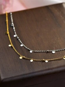 FOREVER QUEEN S925純銀珠子腳鍊，18K鍍金腳鏈，極簡夏日沙灘腳鏈，適用於女性，作為假期腳鍊禮物