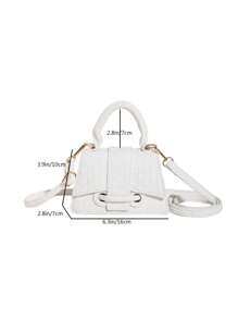1pc Mini Solid Color Pu Leather Handbag With Flap, Magnetic Top Closure, Detachable Single Handle And Shoulder Strap, Suitable For Daily Wear, Shopping, Vacation In Autumn And Winter