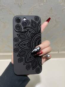 1个时尚印花防摔软手机壳，简约实用多功能防水防震防刮 - 黑色 - 查看 5