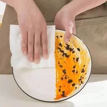 One Pack Of 360g Disposable Kitchen Cleaning Towels For Wet Or Dry Use, With Hanging Loop - White - View 2