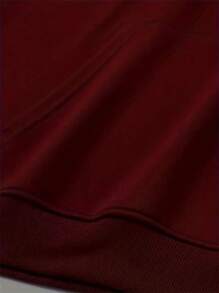 Men's Bear Print Sweatshirt With Thermal Lining - Bordeaux - View 5