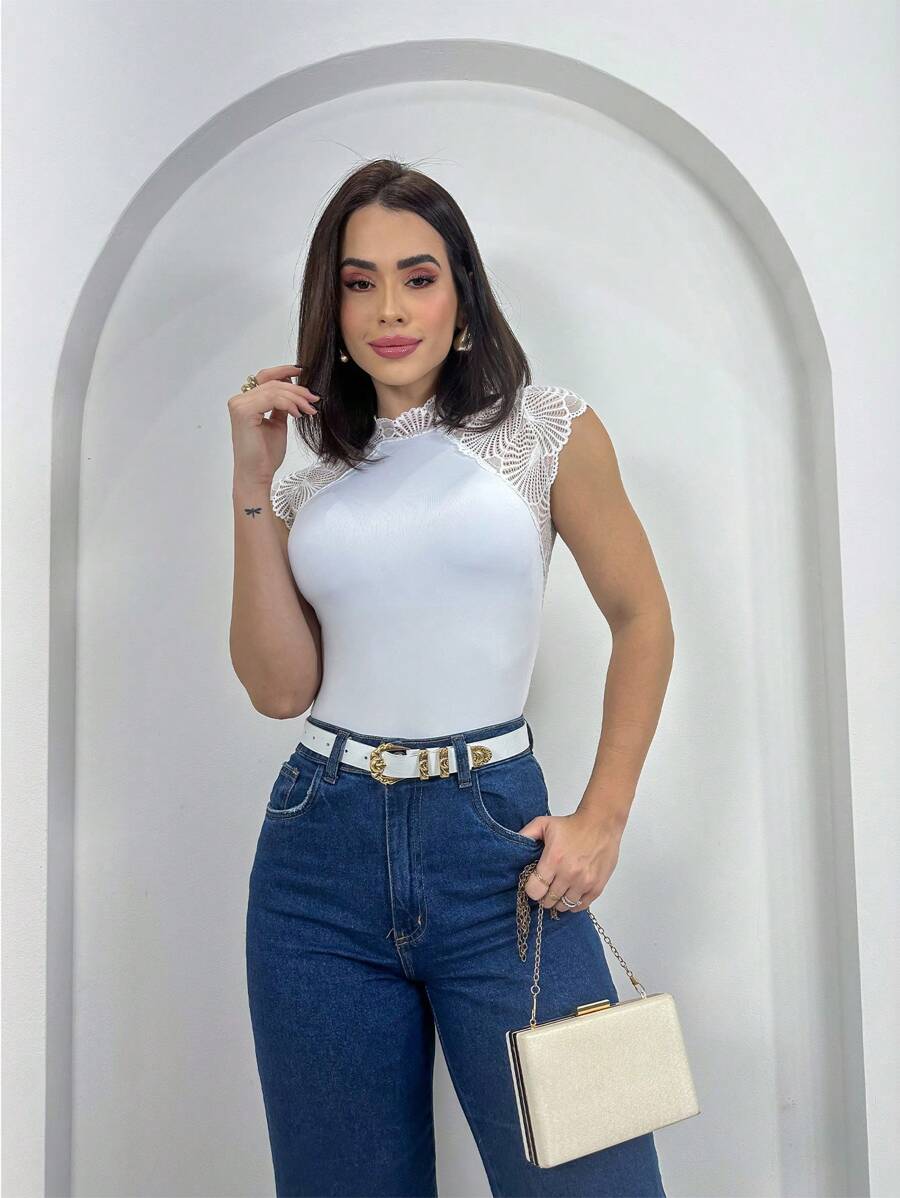 Women Bodysuits - 白色 - 查看 1