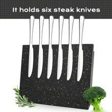 Magnetic Knife Holder Knife Block Rack Kitchen Organisation Cutlery Set Storage - Black - View 2